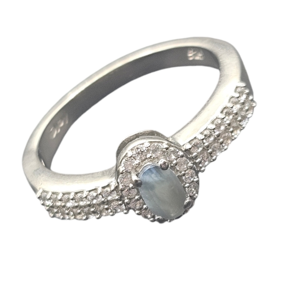Narsipatnam Alexandrite and Zircon Halo Ring